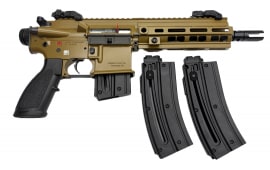 Heckler and Koch HK416, Semi-Auto Pistol, .22LR, 8.5" Barrel, (2) 20rd Magazines & (1) 10rd Magazine, Flip-Up Sights, M-LOK, HK Brown, Umarex - 810009763MAG