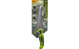 Smiths Products Mr. Crappie Curved Slab Sticker 6" Fixed Fillet Plain 420 Stainless Steel Blade TPE Gray/Green Handle