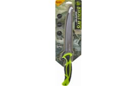 Smiths Products Mr. Crappie Slab Sticker 7" Fixed Fillet Plain 420 Stainless Steel Blade TPE Gray/Green Handle