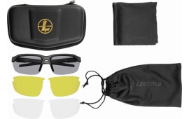 Leupold 179089 Tracer Removable Polycarbonate Shadow Gray Lens Matte Black Polyamide Wraparound Frame Includes Clear & Yellow Lens, Carrying Case, Bag, & Lens Cloth