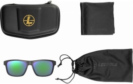 Leupold 179099 Katmai Polycarbonate Emerald Mirror Lens Matte Black Polyamide Wraparound Frame Includes Carrying Case, Bag, & Lens Cloth