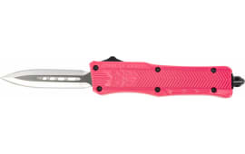 CobraTec Knives SPKCTK1SDAGNS CTK-1 Small 3.75" OTF Dagger Plain D2 Steel Blade Pink Aluminum Handle Features Glass Breaker