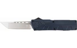 CobraTec Knives NYCTLWTNS Lightweight Nypd 3.25" OTF Tanto Plain D2 Steel Blade Nypd Blue Aluminum Handle