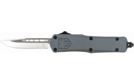CobraTec Knives SGYFS-3DNS FS-3 2.75" OTF Plain D2 Steel Blade Gray Aluminum Handle Features Glass Breaker