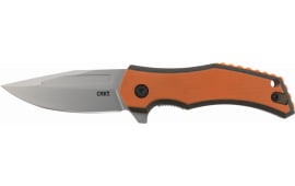 CRKT 2372 Fawkes 2.74" Folding Clip Point Plain Bead Blasted 1.4116 SS Blade G10 Orange/Black Handle