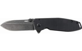 CRKT 2495K Squid XM 2.95" Folding Drop Point Plain Stonewash D2 Steel Blade G10 Black/Stainless Handle