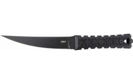 CRKT 2927 HZ6 6.50" Fixed Plain Black Powder Coat SK5 Blade G10 Black w/Carved X's Handle