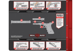 Real Avid AVGLOCKSM Smart Mat Gun Cleaning Mat Black/Gray 19" x 16" Non-Slip Rubber Glock Parts Diagram