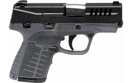 Savage Arms 67044 Stance 3.20" 7+1,10+1 Gray Frame with MS Black Stainless Steel Ported Slide Gray Interchangeable Backstrap Grip Tritium Night Sights Includes 2 Mags & Hard Case