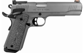 Girsan 390099 MC1911 5" 8+1 Matte Stainless Stainless Steel Frame/Slide with Front & Rear Serrations Black & Gray G10 Grips Ambi Thumb Safety Fiber Optic Front Sight Includes Carry Case