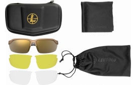 Leupold 179090 Tracer Removable Polycarbonate Bronze Mirror Lens Shadow Tan Polyamide Wraparound Frame Includes Clear & Yellow Lens, Carrying Case, Bag, & Lens Cloth