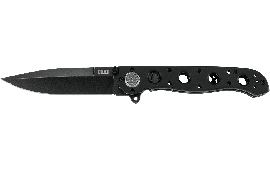 CRKT M16-03DB M16 03DB 3.58" Folding Spear Point Plain Black Stonewash D2 Steel Blade Black Aluminum Handle