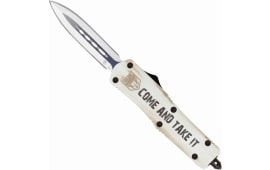CobraTec Knives MCATIFS-3DAGNS Come And Take It 3" OTF Dagger Plain D2 Steel Blade Cerakoted Aluminum w/"Come And Take It" Engraving Handle Features Glass Breaker