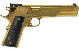 Iver Johnson Arms XL45NPBW Johnson Eagle XL 6" 24K Gold Black Wood