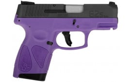 Taurus G2S Slim Semi-Automatic 9x19mm Compact Pistol, (2) 7 Round Magazines. 3.26" Barrel, Carbon Black Slide, Dark Purple Frame with Picatinny Rail - G12S931DP