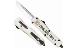 CobraTec Knives MCATIFS-3DNS Come And Take It 3" OTF Drop Point Plain 154CM SS Blade Cerakoted Aluminum w/"Come And Take It" Engraving Handle Features Glass Breaker