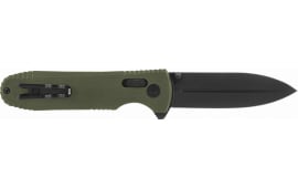 S.O.G SOG-12-61-02 Pentagon XR 3.60" Folding Spear Point Plain Black TiNi Cryo CTS XHP Blade/OD Green G10 Handle Includes Pocket Clip