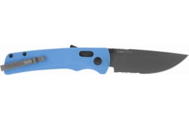 S.O.G SOG-11-18-04 Flash AT 3.45" Folding Part Serrated TiNi Cryo D2 Steel Blade/ Civic Cyan GRN Handle Includes Pocket Clip