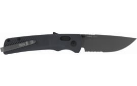 S.O.G SOG-11-18-06 Flash AT 3.45" Folding Part Serrated TiNi Cryo D2 Steel Blade/ Urban Grey GRN Handle Includes Pocket Clip