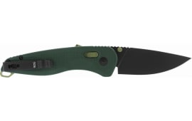 S.O.G SOG-11-41-04 Aegis AT 3.13" Folding Drop Point Plain Black TiNi Cryo D2 Steel Blade/Forest w/Moss Accents GRN Handle