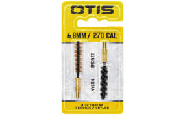 Otis FG327NB Bore Brush Set 6.8mm/7mm/270 Cal 8-32 Thread 2" Long Bronze/Nylon Brush 2 Per Pkg