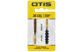 Otis FG330NB Bore Brush Set  7.62mm/30-06/30-30/308/300 Cal 8-32" Thread 2" Long Bronze/Nylon Bristles 2 Per Pkg