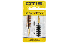 Otis FG350NB Bore Brush Set 50 Cal/12.7mm 8-32 Thread 2" Long Bronze/Nylon Brush 2 Per Pkg