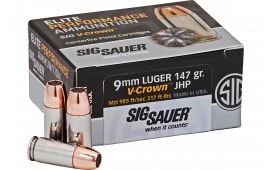 Sig Sauer E9MMA350 Elite V-Crown 9mm Luger 147 gr Jacketed Hollow Point (JHP) - 50rd Box