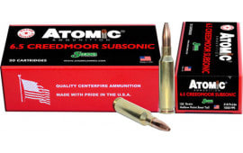 Atomic 00476 Rifle Subsonic 6.5 Creedmoor 130 gr Sierra MatchKing Hollow Point Boat-Tail - 20rd Box