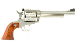 Ruger Blackhawk .357 Magnum 6 Round Stainless Steel Revolver, 6.5" Barrel, Adjustable Rear Sight, Hardwood Grips, Satin Finish - 00319
