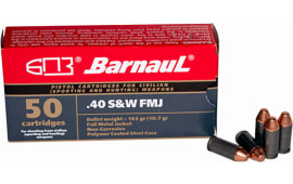 Barnaul Ammo BRN40SWZNFMJ165 Pistol 40 S&W 165 GRFull Metal Jacket (FMJ) - 50rd Box
