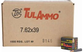 Tula Ammo UL076202 Centerfire Rifle 7.62x39mm 122 GRHollow Point (HP) 1000/CS - 1000rd Case