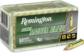 Remington Ammunition 20023 Premier Magnum 17 HMR 17 gr Jacketed Hollow Point (JHP) - 50rd Box