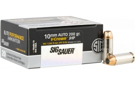 Sig Sauer Ammo 10MM 200 GR Elite V-CROWN Jacketed Hollow Point - 20rd Box