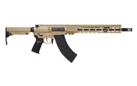 CMMG RESOLUTE Mk47 Semi-Automatic 7.62x39mm Rifle, 14.3" Barrel with Pinned & Welded Muzzle Device, 30+1 Capacity, - Coyote Tan Cerakote - 76AED0ACT