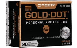 Speer Ammo 23960GD Gold Dot Personal Protection 357 Mag 158 gr Hollow Point (HP) - 20rd Box