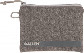 Allen 3625 Pistol Pouch made of Gray Polyester with Lockable Zippers, ID Label & Fleece Lining Holds Compact Size Handgun 5" L x 7" W Interior Dimensions