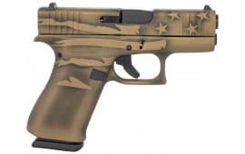 Glock 43 Semi-Automatic 9x19mm Pistol - Coyote Battle Worn Flag Cerakote - PX4350204-BBBWFLAG