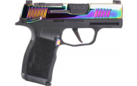 Sig Sauer 365X Micro-Compact 9x19mm Semi-Automatic Optic Ready Pistol, Rainbow Titanium Slide, (2) 12 Round Magazines - 365X-9-RBT-MS