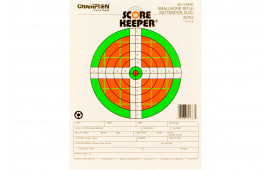 Champion Targets 45763 Score Keeper  Bullseye Paper Hanging 50 yds Small Bore Rifle 8.5" x 11" Green/Orange 12 PK