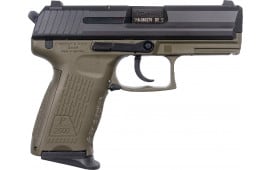Heckler & Koch HK P2000 SK V3 Subcompact Semi-Automatic 9x19mm Pistol, 3.66" Barrel, 13+1 - Black/Green - 81000061