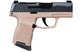 Sig Sauer/Shark Coast Tactical P365 9x19mm, Optic Ready, Compact "Peach Fuzz" Pistol - 3.1" Barrel, 10+1 Capacity, Pink Frame/Blue Slide - 300226040022