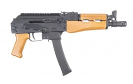 Kalashnikov USA, KP-9, AK Pistol, Semi-automatic, 9MM, 9.25" Barrel, Steel, Black, Amber Wood Pistol Grip and Forend, Adjustable Sights, 30 Rounds