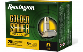 Remington Ammunition 27606 Golden Saber Defense 38 Special +P 125 gr Brass Jacket Hollow Point (BJHP) - 20rd Box