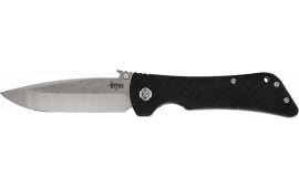 Diamondback Knifeworks SG02030008 Bad Monkey Emmerson Folding Drop Point Plain Satin S35VN SS Blade Textured Black Carbon Fiber Handle
