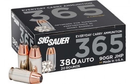 Sig Sauer Ammo 380 ACP 90 GR Elite V-CROWN Jacketed Hollow Point - 20rd Box