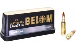 BELOM Ammo BELOM762 Tactical 7.62x39mm 123 gr Full Metal Jacket (FMJ) - 20rd Box