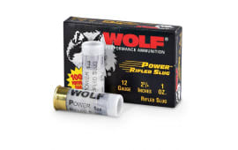 Wolf Rifled Slugs, 12 Gauge, 2-3/4", 1&1/8 Ounce Rifled Slug - 1400 FPS - 120 Per Case