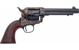 Taylors and Company 4052 Cattleman Single Action 22 LR 5.5" 12rd Walnut Grips Blued