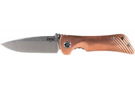 Diamondback Knifeworks SG06030014 Spider Monkey 3.25" Folding Drop Point Plain Satin S35VN SS Blade Copper Handle Handle